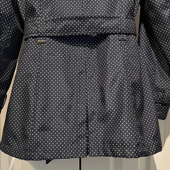 Novelti Navy/ White‎ Polka Dots Belted Water Repellent Lined Jacket Size 10 - Picture 11 of 15